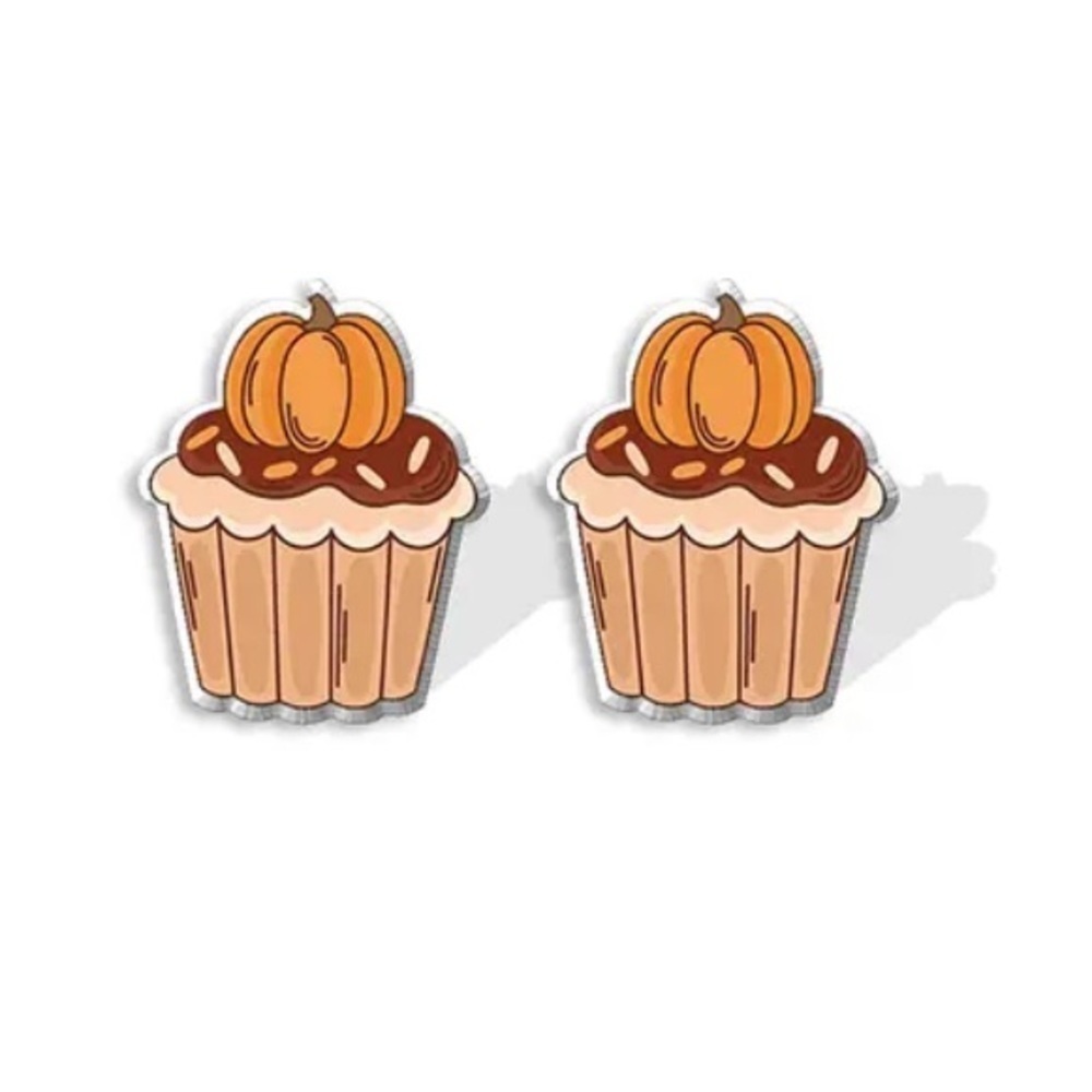Pumpkin‎ Cupcake Earrings